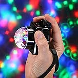 PartyStar Portable LED Party Light for Indoor and Outdoor Fun, Battery-Powered Hand-Held Multi-Color RGB Rotating Disco Ball Light Show for House Parties Dancing Birthdays Concerts DJ Holidays