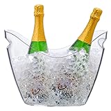 asika Ice Bucket Wine Bucket，Clear Acrylic 3.5 Liter Plastic Tub for Drinks and Parties, Food Grade, Perfect for Wine, Champagne or Beer Bottles
