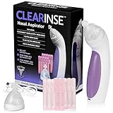 CLEARinse Nasal Irrigator & Aspirator Kit | 2 Multi-User Wash Heads and 10 Saline Pods Included | Gentle Nose Cleaning for Babies | Rechargeable | Award Winning Congestion Relief