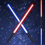Kenpora Light Saber, Light Sabers for Kids with FX Sound, 2 in 1 Expandable Light Swords Gift Set for Birthday, Halloween Party, Galaxy War Fighters and Warriors