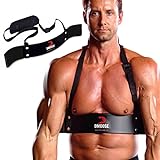 DMoose Arm Blaster for Biceps Triceps Men, Bicep Blaster for Bodybuilding Muscle Strength, Bicep Curl Support Isolator Training Workout Equipment with Adjustable Strap Neoprene Padding