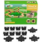 Wooden Train Track Accessories - Track Connectors for Wooden Train Set - Educational Toys for Stem Bins, Toy Building Sets, Building Games & Learning Games - Toy2 Track Connectors Basis Criss Cross