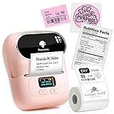Phomemo Label Printer - M110 Thermal Label Printer, Upgraded Bluetooth Portable Label Maker for Product, Address, Small Business, Sticker, Home, DIY for Phone/Tablet/PC/Mac, with 100 Labels, Baby Pink
