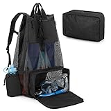 Fasrom Mesh Scuba Diving Bag, XL Snorkeling Gear Backpack for Mask, Fins and Wetsuit, Black (Empty Bag Only, Patent Pending)