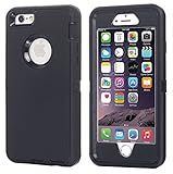 iPhone 6 Case, iPhone 6S Case [HEAVY DUTY] AICase® Built-in Screen Protector Tough 3 in 1 Rugged Shorkproof Cover for Apple iPhone 6/6S (Black)