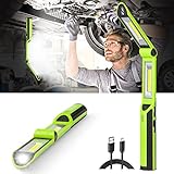 Work Light, Ropelux Rechargeable LED Work Light 1500 Lumens, Portable Flashlight 180° Rotate 3 Modes, with 3 Magnetic Base and Hook Mechanic Light, for Car Repairing/Under Hood/Emergency/Outdoor