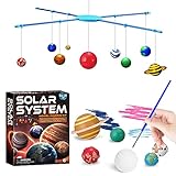 Yojoloin Solar System Model Kit with Paint, DIY Glow in The Dark Hanging Planet Model Set, Make Your own Planet, Educational Toys for Kids with Painted Brush & Paints