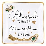 RELISSA Gifts for Stepmom for Mother's Day, Stepmom Birthday Gift, Jewelry Tray Trinket Dish, Bonus Mom Gift for Mother Figure for Christmas (Bonus Mom)