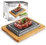 Artestia Cooking Stones for Steak,Double Cooking Stones in One Sizzling Hot Stone Set ,Steak Stone Cooking Set Barbecue/BBQ/Hibachi/Steak Grill (One Deluxe Set with Two Stones)