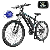 ANCHEER 500W Electric Bike for Adults, 26'' Gladiator Electric Mountain Bike, 48V 10.4Ah Battery, Up to 55 Miles, 3H Fast Charge, 2.1' eMTB Tire, 21Speed, 20MPH Adults Electric Bicycle