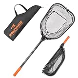 KastKing Brutus Fishing Net, Fish Landing Net, Lightweight & Portable Fishing Net with Soft EVA Foam Handle, Holds up to 44lbs/20KG, Fish-Friendly Mesh for a Safe Release, PVC M