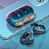 Ear Clip Wireless Earbuds Bluetooth 5.3 Headphones, Open Ear Clip Headphone with Mic/Display, Bone Conduction Friendly to Hearing Disorder, Sport Headphones, 80 Hours Playtime with Charging Case