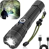 Victoper LED Flashlights, High Powered 10000 Lumens Super Bright Tactical Flashlight, Rechargeable, 5 Modes Zoomable Waterproof Flash Lights for Emergency, Outdoor, Home, Camping, Hiking
