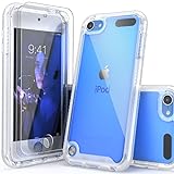 IDYStar Compatible with iPod Touch 7th Generation Case, 2 in 1 Shockproof iPod Case with Screen Protectors, Hybrid Slim Fit Protection Shock Resistant Cover for iPod Touch 5/6/7th Generation, Clear