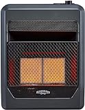 Bluegrass Living B20TNIR-BB Ventless Natural Gas Infrared Space Heater with Thermostat Control for Home & Office, 20000 BTU, Heats Up to 950 Sq. Ft., Includes Wall Mount, Base Feet, and Blower, Black