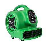 XPOWER P-230AT Mini Mighty 1/4 HP 925 CFM Centrifugal Air Mover, Carpet Dryer, Floor Fan, Blower, Stackable, Daisy Chain, for Water Damage Restoration, Janitorial, Plumbing, Home Use, Green
