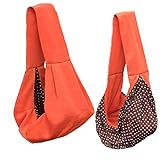 iPrimio Dog & Cat Sling Carrier Chest: Hands-Free Reversible Orange Pet Papoose Bag - Soft Pouch, Dog Purse Carrier for Small Dogs - Puppy Pouch Front, Dog Carrier, Purse for Cats, Dog Tote Bag