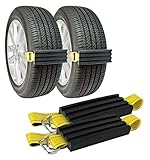 TRACGRABBER Tire Traction Device for Cars & Small SUVs, Set of 2 - Made in The USA, Anti Skid Emergency Tire Straps to Get Unstuck from Snow, Mud, & Sand - Snow Traction Mat or Tire Chain Alternative