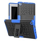 Maomi for Amazon Fire 7 case 2019 2017 Release (9th/7th Generation),Kickstand Shock-Absorption Heavy Duty Armor Defender Cover for Kindle fire 7 Inch Tablet (Blue)