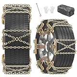 Barbella Car Snow Chains, Emergency Tire Chains for Car, Universal Anti Slip Snow Chains for SUV, Trucks, RV of Tire Width 215mm-285 mm (8.5-11.2 inch), Adjustable Lock for Ice, Snow, Mud, Sand