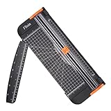 Flisin Paper Cutter,Portable Paper Slicer,12 Inch Paper Trimmer Scrapbooking Tool with Automatic Security Safeguard and Side Ruler for Craft Paper,A4 Paper,Coupon, Label and Cardstock (Black)