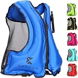 Khroom Inflatable Snorkel Vest Adults and Teenagers | 60'-75' / 90 lbs-240 lbs | Weighs only 400 Grams | Buoyancy Jacket for Snorkeling and SUP - Snorkel Jacket, Buoyancy Aid, Buoyancy Vest (Blue)