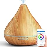 GX.Diffuser Smart Essential Oil Diffuser,App Control Compatible with Alexa & Google Home, 300ml Aroma Humidifier Cool Mist Atomizer for Air Purifying and Relaxing Atmosphere in Bedroom and Office
