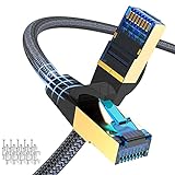 Cat 8 Ethernet Cable 25ft, Ciwoda Outdoor, Indoor Nylon Braided Cat 8 Cable, Heavy Duty 26AWG 40Gbps, 2000MHz, S/FTP Patch Cord for Xbox, POE, PS5, Router
