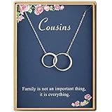 Cousins Necklace Delicate Two Interlocking Infinity Double Circles Sterling Silver Necklace for Women