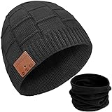 Bluetooth Beanie Hat Christmas Stocking Stuffers Unique Gifts for Men Women Black
