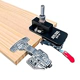 JUYLTOOL 35MM Concealed Hinge Jig, Aluminum Alloy Hinge Hole Drilling Jig Wood Puncher Locator Woodworking Tool Drilling for Door Cabinets Hinges Mounting
