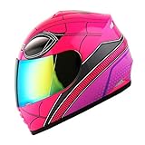 WOW Motorcycle Full Face Helmet Street Bike BMX MX Youth Kids Spider Pink