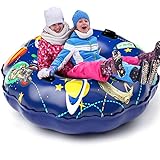 Snow Tube, Hyperzoo 55' Extra Large Inflatable Snow Tube Sled for Kids and Adults, Snow Tube for Sledding Heavy Duty Thickened Cold-Resistant PVC with Sturdy Handles for Skiing Fun for Christmas Gifts