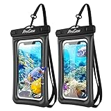 ProCase Floating Waterproof Phone Pouch Waterproof Phone Case, Underwater Dry Bag Cell Phone Pouch for iPhone 15 14 13 12 11 Pro Max XS XR X, Galaxy S23 S22 S21 Ultra Up to 7.0' -2 Pack, Black
