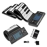 KONIX Roll Up Piano 88 key, Hand Roll Portable Piano for Beginner Kid with Bluetooth/MIDI, 128 Tones and Rhythms, Best Christmas Birthday Gift