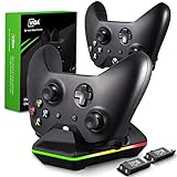 Controller Charger for Xbox One, CVIDA Dual Xbox One/One S/One Elite (Not for Xbox Series X/S 2020) Charging Station with 2 Rechargeable Battery Packs for Two Wireless Controllers Charge Kit– Black