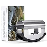 Salad Knife Chopper with Protective Cover - Stainless Steel Salad Cutter, Double Blade Chopping Knife, Mezzaluna Salad Chopper for Salad and Vegetable Mincing