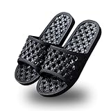 AYYDMY Shower Shoes Slippers for Women and Men, Bathroom Non-slip Shower Slippers Sandals, Cushioned Thick Sole Super Comfy, Pillow Sandals for Shower, Beach and Swimming (Black,8.5/9.5 Men)