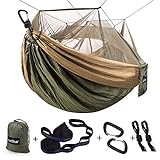 Sunyear Camping Hammock, Portable Double Hammock with Net, 2 Person Hammock Tent with 2*10ft Straps, Best for Outdoor Hiking Survival Travel