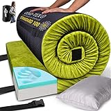 Gaialoop Thick Memory Foam Camping Mattress Sleeping Pad [Car/Tent/Cot] 3'' Portable Floor Play Mat Roll Up Mattress for Guests Kids Adults Sleepover Travel Gift [Cot: 72 * 24 * 3' 2023 Upgraded]