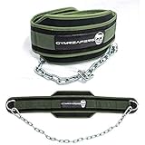 Gymreapers Dip Belt With Chain For Weightlifting, Pull Ups, Dips - Heavy Duty Steel Chain For Added Weight Training (Ranger Green)
