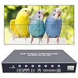 ISEEVY 4K UHD Video Wall Controller 2x2 1x2 2x1 TV Wall Processor Support 3840x2160@30 HDMI Input for 4 TV Splicing Display