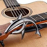Shark Guitar Capo Pretty Cool Capo for Electric Acoustic Classical Guitar Ukulele Zinc Alloy Spring Capo (black)