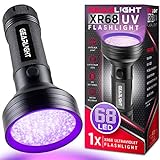 GearLight UV Black Light Flashlight XR68 - Powerful 68 LED Blacklight Flashlights for Pet Urine Detection, Scorpion, Bed Bug, Resin Curing, Dog Stain, and Carpet Odor Eliminator Remover