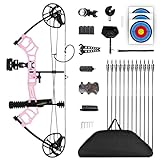 MOTION ZEUS Compound Bow Package for Youth & Kids,Beginners and Women,22.5'-30' Draw Length,10-50 Lbs Draw Weight,290fps,Limbs Made in USA,Hunting Bow Archery Set