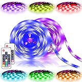 Dmeixs Battery Powered Led Strip Lights 17-Key Remote Controlled RGB Led Lights Strip Color Changing 2 Pack 6.56ft Waterproof Strip Battery Operated Lights Indoor and Outdoor Decoration