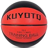 KUYOTQ 3lbs Weighted Heavy Basketball Training Equipment Size 7 29.5' Basketball Composite Leather Outdoor Indoor Basketball Men Women Youth Improving Ball Handling Dribbling Passing Skill(Deflated)