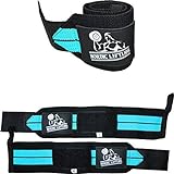 Wrist Wraps (1 Pair/2 Wraps) for Weightlifting/Cross Training/Powerlifting/Bodybuilding-Women & Men-Premium Quality Equipment & Accessories Avoid Injury in Weight Lifting-(Aqua Blue)-1 Year Warranty