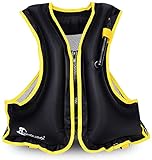 OMOUBOI Snorkel Vests Adults Inflatable Floatage Jackets Lightweight Kayak Buoyancy Vest Portable Floatage Vests for Diving Surfing Swimming Outdoor Water Sports (Suitable for 90-220lbs)