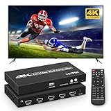 2x2 HDMI 4K Video Wall Controller with Media Player Function,4K@30HZ TV Wall Processor, 8 Display Modes 1x1 1x2 1x3 1x4 2x2 2x1 3x1 4x1 with Remote Control, 180°Rotate,with for 4x1-1 HDMI Input/Output
